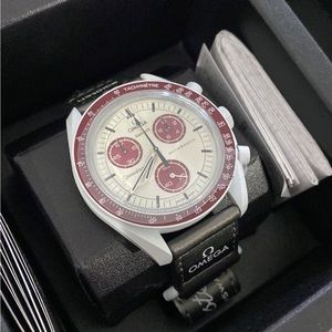 Mission to Pluto Bioceramic MoonSwatch Watch, Authentic, New, Omega, SpeedMaster